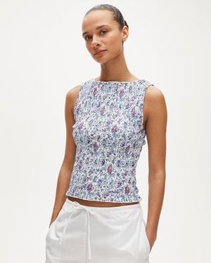 J.Crew Smocked Shell Tank Top - Blue
