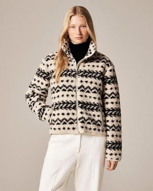J.Crew Sherpa Fleece Zip-Up Jacket - Natural