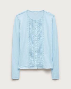J.Crew Feather Jersey Lace Cardigan Top - Blue