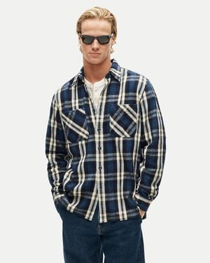 J.Crew Wallace & Barnes Flannel Workshirt - Blue