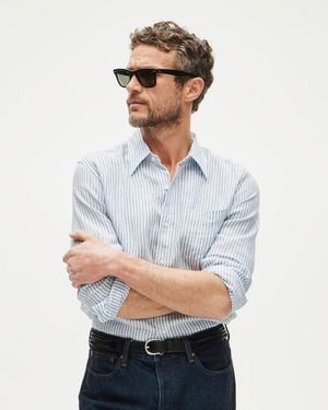 J.Crew Baird Mcnutt Irish Linen Point-Collar Shirt - Gray