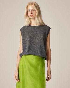 J.Crew Cashmere Relaxed Sweater-Vest - Green