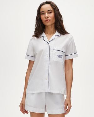 J.Crew "Short-Sleeve "Dog Mom" Pajama Short Set - White