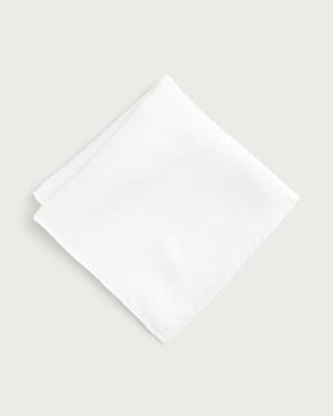 J.Crew English Silk Pocket Square - White