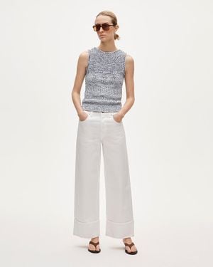J.Crew Tall Everyday Wide-Leg Cuffed Ankle Jean - White