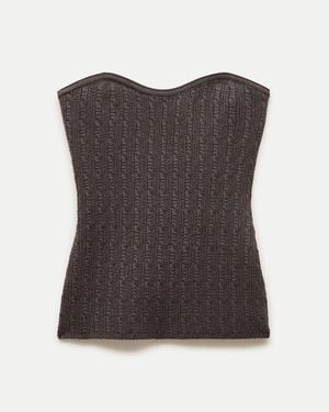 J.Crew Cable-Knit Tube Top - Brown