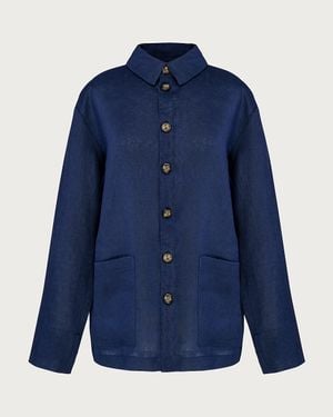 J.Crew Sleeper Linen Shirt - Blue