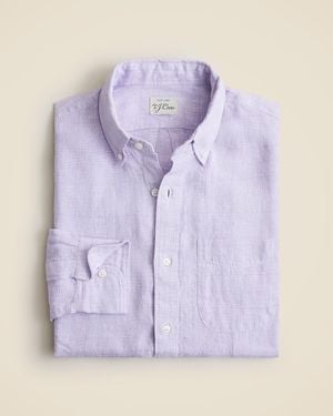 J.Crew Slim Untucked Baird Mcnutt Irish Linen Shirt - Purple
