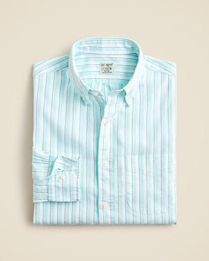 J.Crew Slim Untucked Broken-In Organic Cotton Oxford Shirt - Blue