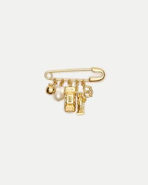J.Crew New York Charm Brooch - White