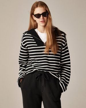 J.Crew Heritage Terry Quarter-Zip Sweatshirt - Black