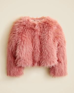 J.Crew Crewcuts Collection Cropped Faux-Fur Jacket - Red
