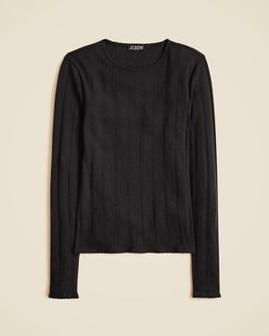 J.Crew New Pointelle Long-Sleeve T-Shirt - Black