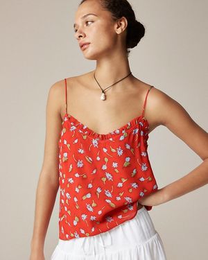 J.Crew Ruffle-Trim Camisole - Red