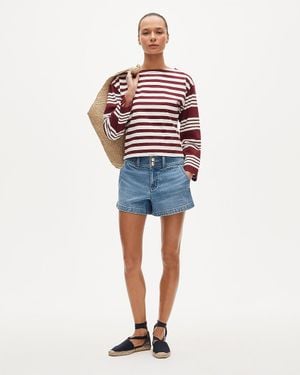 J.Crew Denim Short With Stacked Buttons - Blue