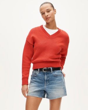 J.Crew High-Rise Denim Short - Red