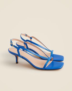 J.Crew Krista Slingback Kitten-Heel Sandals - Blue