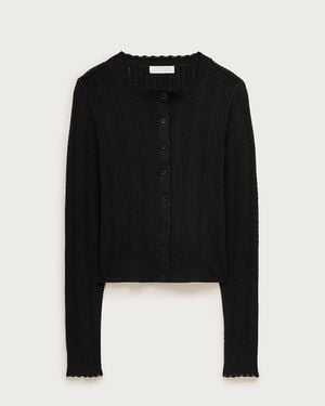 J.Crew Jackie Pointelle Cardigan - Black