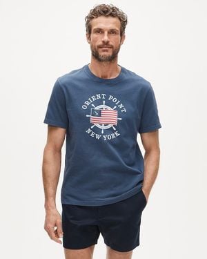 J.Crew Vintage-Wash Cotton Graphic T-Shirt - Blue