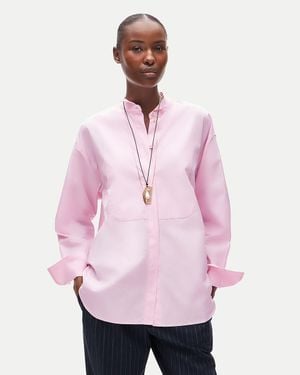 J.Crew Tuxedo-Bib Button-Up Shirt - Pink
