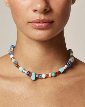 J.Crew Mixed-Bead Necklace - Brown
