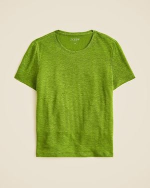 J.Crew New Relaxed Linen T-Shirt - Green