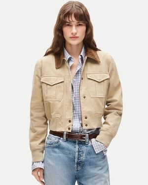 J.Crew Cropped Bomber Jacket - Natural