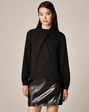 J.Crew Scarf-Neck Shirt - Black