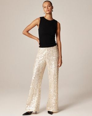 J.Crew Collection Cosmo Pant With Sequins - Natural