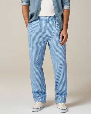 J.Crew Relaxed-Fit Double-Pleated Cotton Poplin Chino Pant - Blue