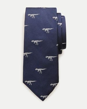 J.Crew American Museum Of Natural History For English Silk Critter Tie - Blue