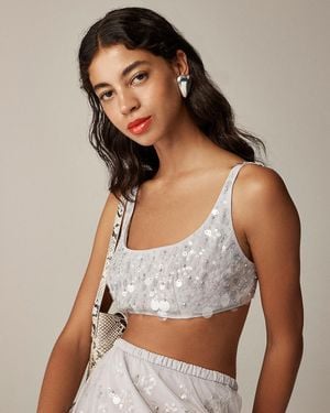 J.Crew Collection Sequin-Embellished Bra Top - Multicolor