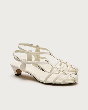 J.Crew Cage-Toe Kitten Heels - Natural