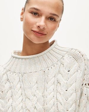 J.Crew 2025 Rollneck Cable-Knit Sweater - Natural