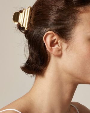 J.Crew Ridged Metallic Claw Hair Clip - Brown