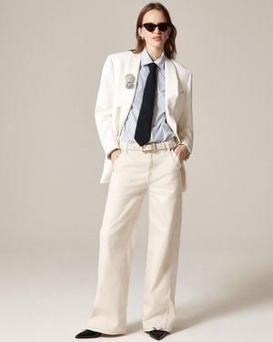 J.Crew Petite Utility Low-Rise Wide-Leg Jean - Natural