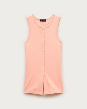 J.Crew Perfect Rib Button-Up Shell Top - Pink