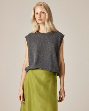 J.Crew Cashmere Relaxed Sweater-Vest - Green