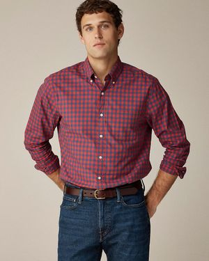 J.Crew Secret Wash Cotton Poplin Shirt - Red