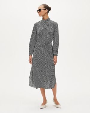 J.Crew Scarf-Neck Midi Shift Dress - Gray