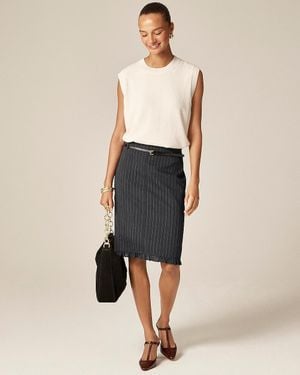 J.Crew Ruffle-Trim Pencil Midi Skirt - Natural
