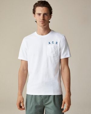 J.Crew Atlantic Coastal Supplies X Vintage-Wash Cotton Graphic T-Shirt - White