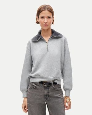 J.Crew Heritage Terry Quarter-Zip - Gray