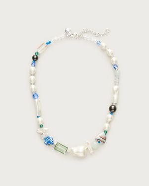 J.Crew Mixed Pearl And Bead Necklace - Red