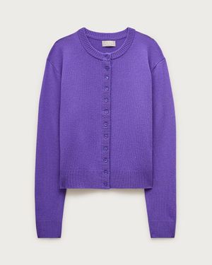 J.Crew Perfect Cashmere Cardigan - Purple