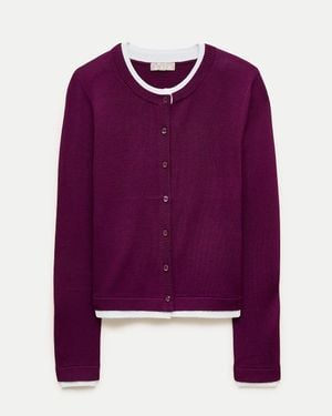 J.Crew Double-Layer Cardigan - Purple