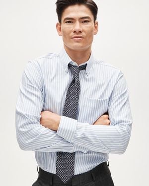 J.Crew Bowery Performance Stretch Oxford Shirt With Button-Down Collar - Gray