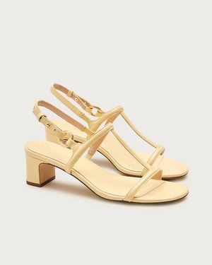 J.Crew Kacie Block-Heel Sandals - Metallic