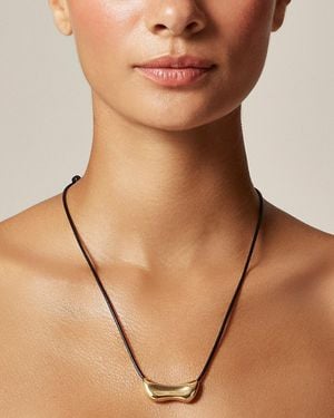 J.Crew Leather Cord Pendant Necklace - Natural