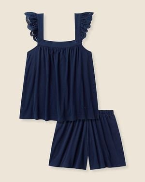 J.Crew Petite Plume Pima Cotton Clara Short Set - Blue